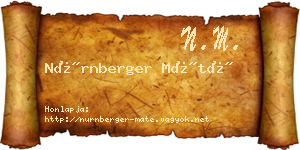 Nürnberger Máté névjegykártya